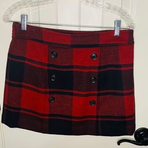 Gap Plaid Wool Miniskirt